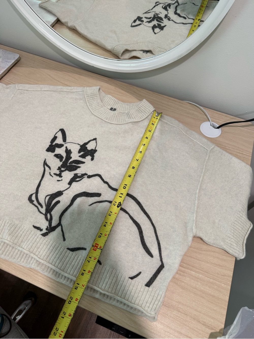 Anthropologie The Goldie Crew Neck Cashmere Sweater Cat - Picture 8 of 9
